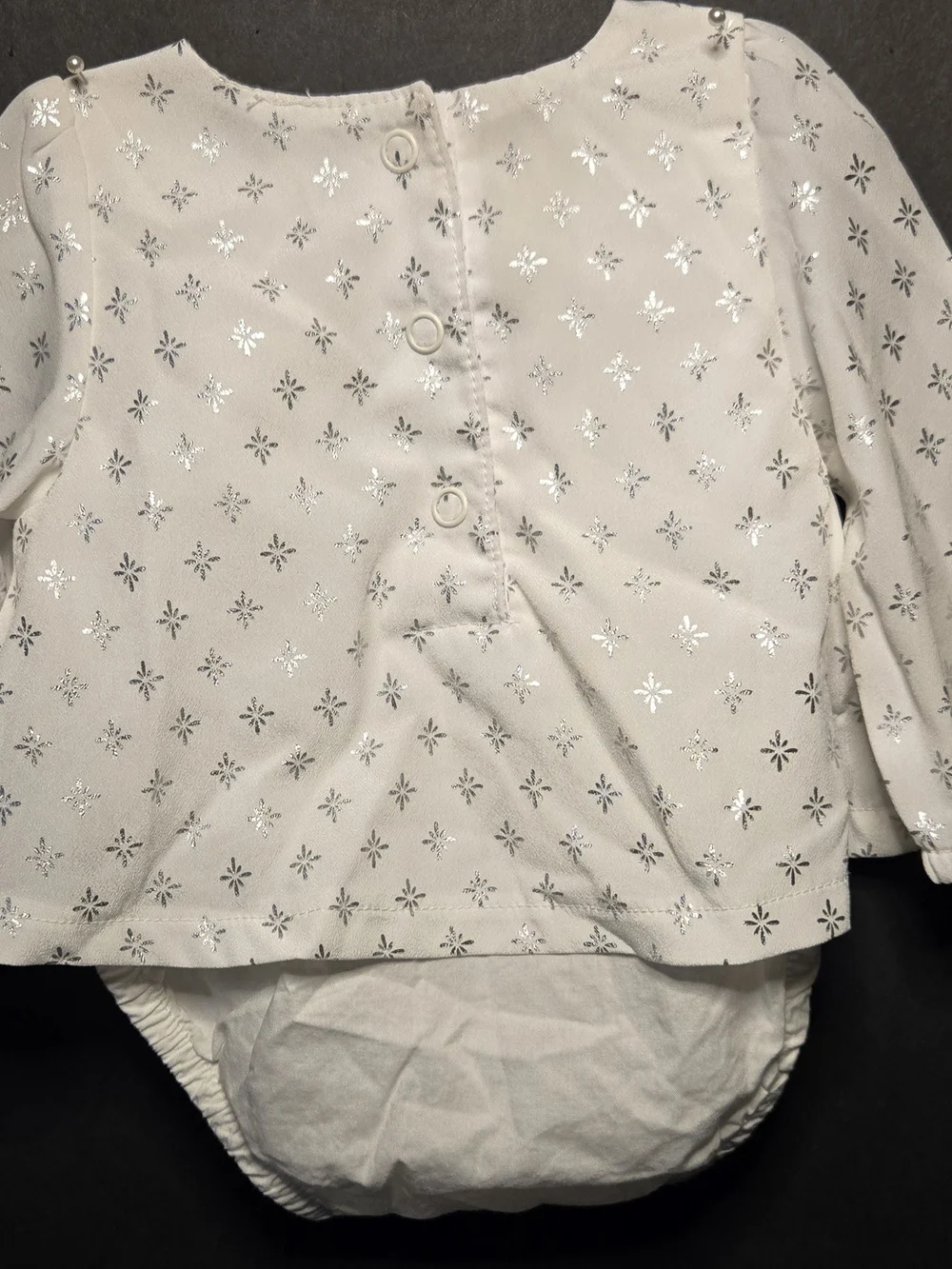Cherokee Cream Long-Sleeve Bodysuit with Red Flower